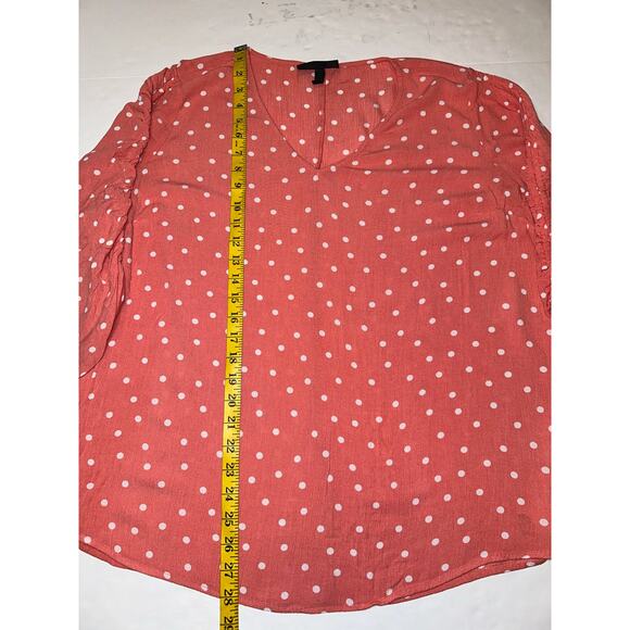 Lane Bryant Women’s Plus Size 16 V-Neck Ruched Sleeve Blouse Top Orange - Picture 3 of 7